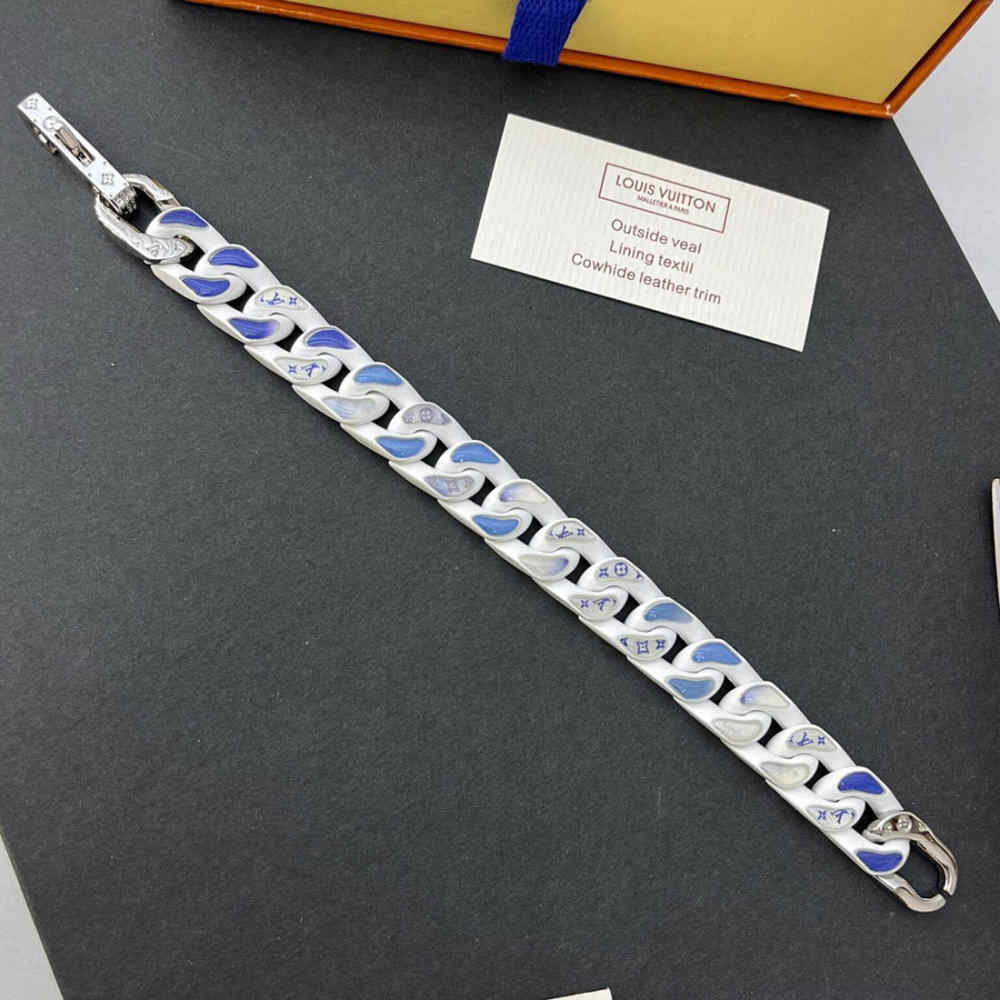 Louis Vuitton Chain Links Patches Silver Bracelet