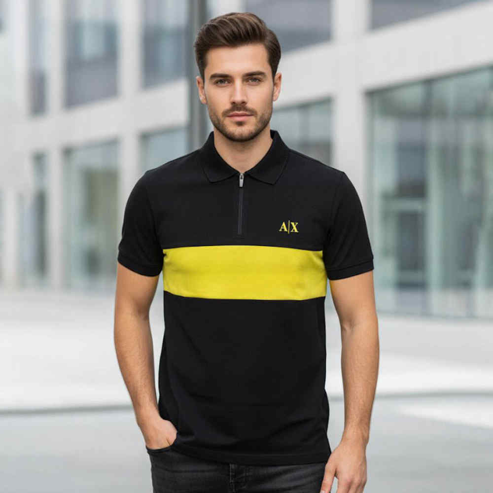 Armani Exchange Black & Yellow Premium Quality T-shirt