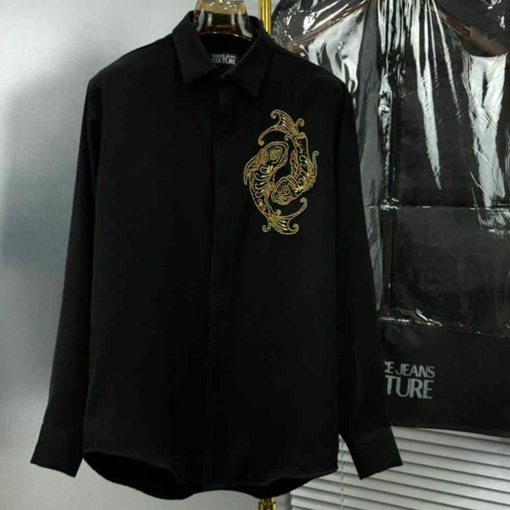 Versace Black Premium Cotton Shirt