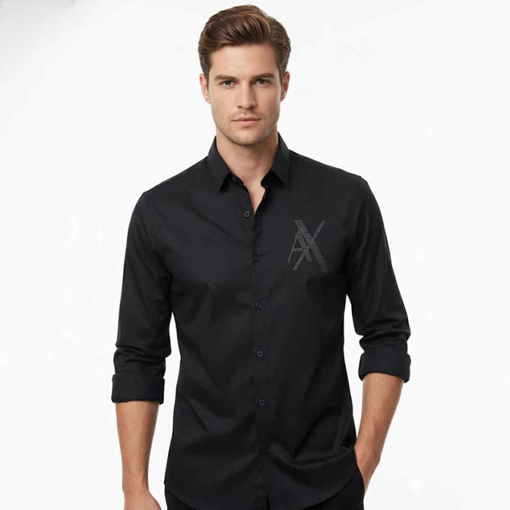 Armani Exchange Black Cotton Shirt