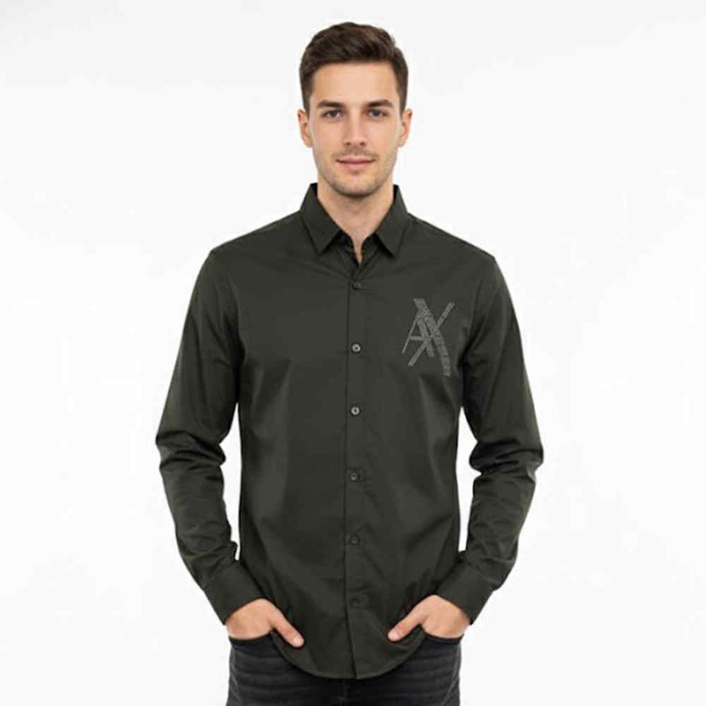 Armani Exchange Green Cotton Shirt