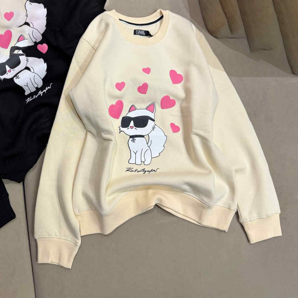 Karl Lagerfeld Cream Premium Quality Sweatshirt
