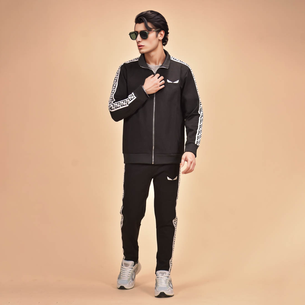 Fendi Embroidered logo Black Premium Luxury Tracksuit