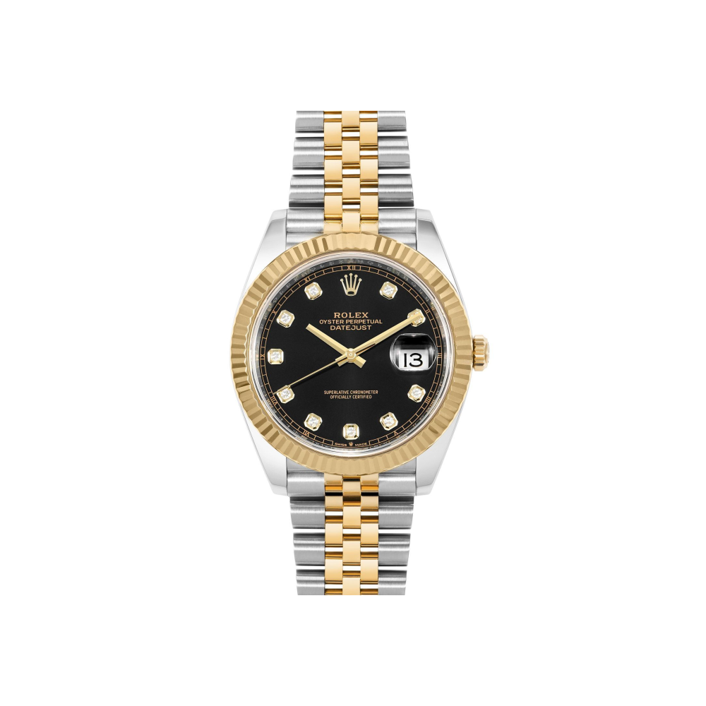 Rolex Datejust 41 Black Diamond Dial Steel and 18K Yellow Gold 126333-10DIBABLK