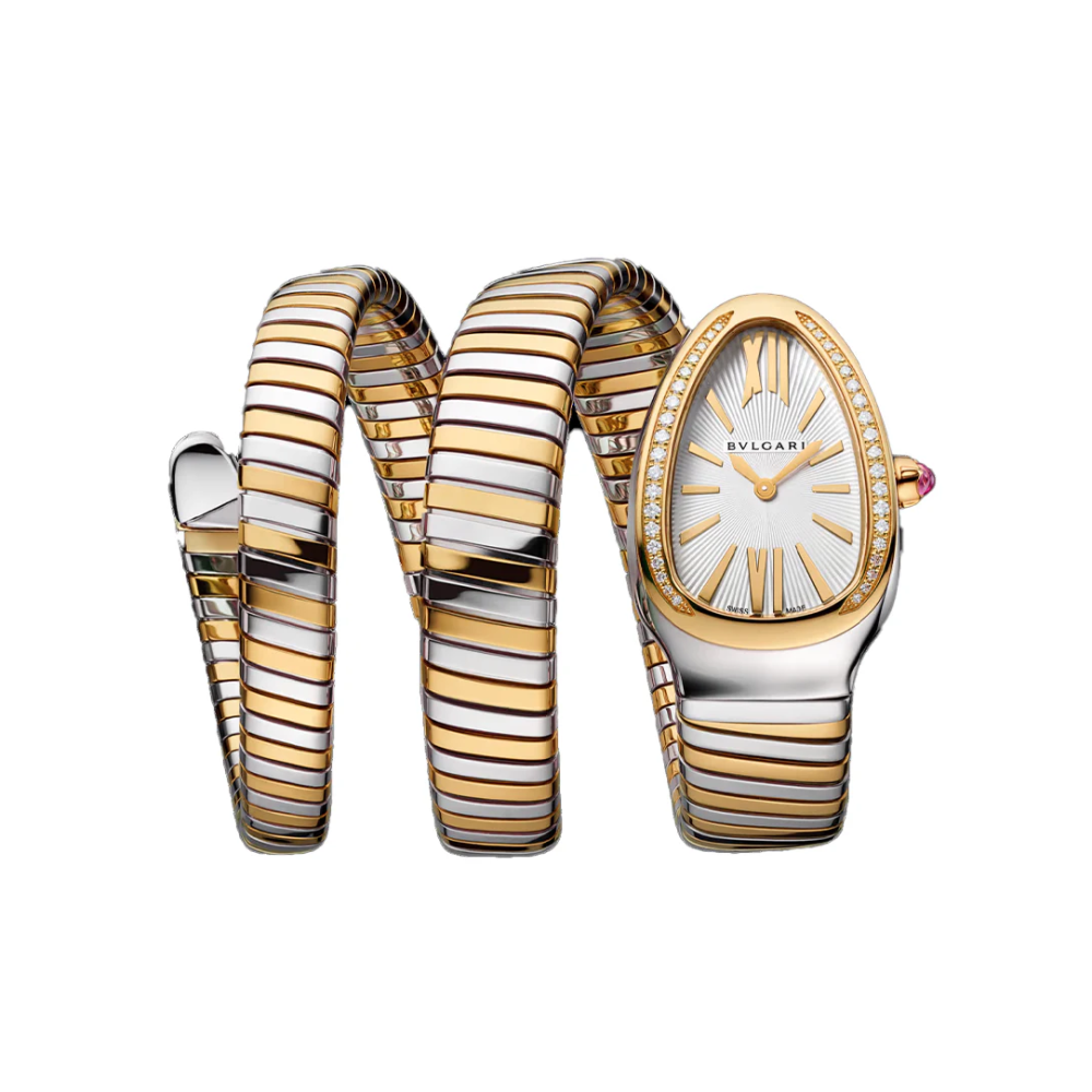 Bvlgari Serpenti Tubogas Watch,35 mm, Stainless Steel Yellow Gold 103797