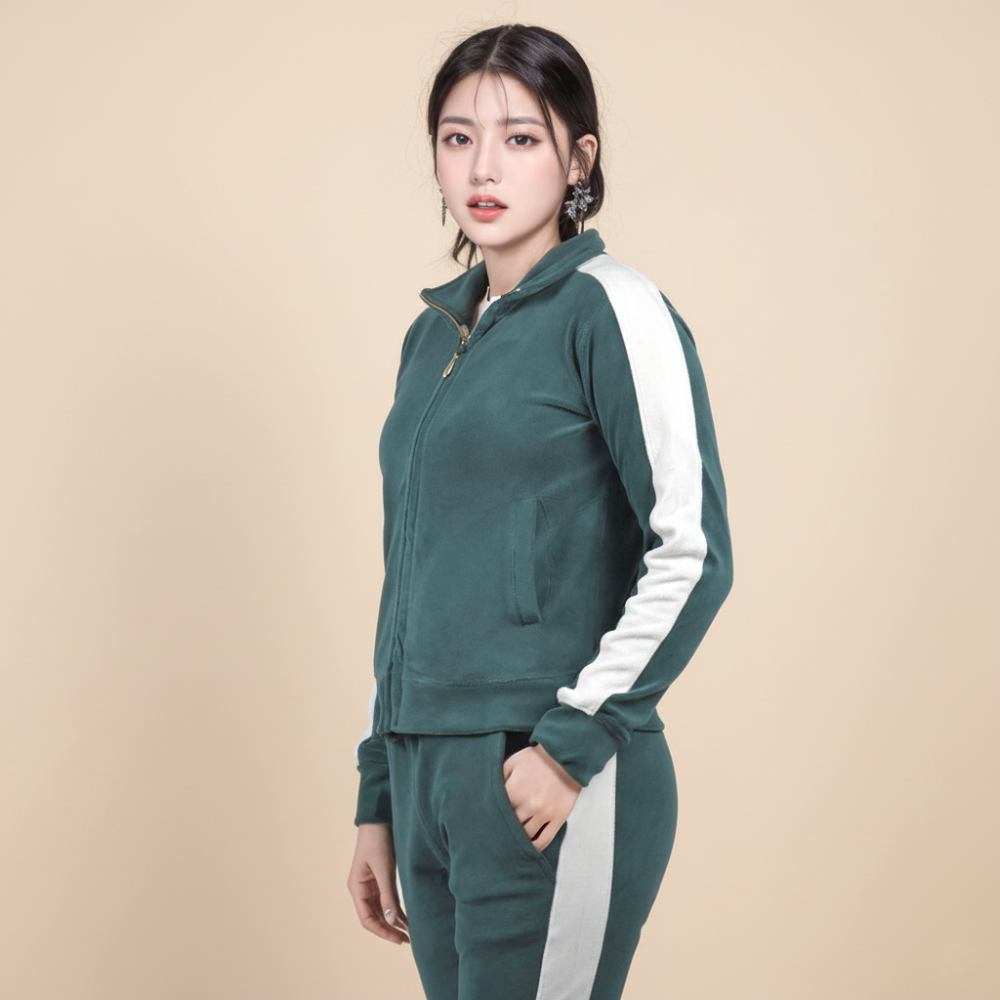 Zara Green & White Premium Quality Tracksuit