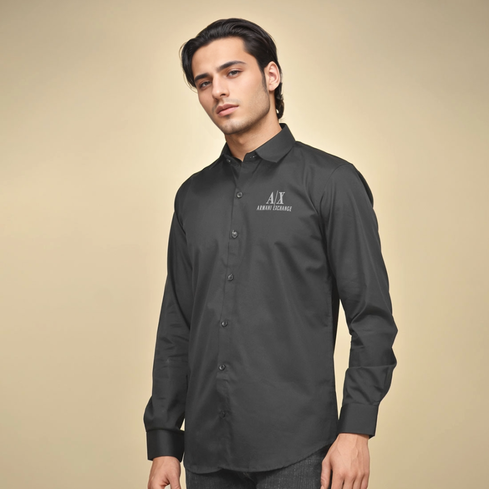 Armani Exchange logo Print Black Premium Shirt