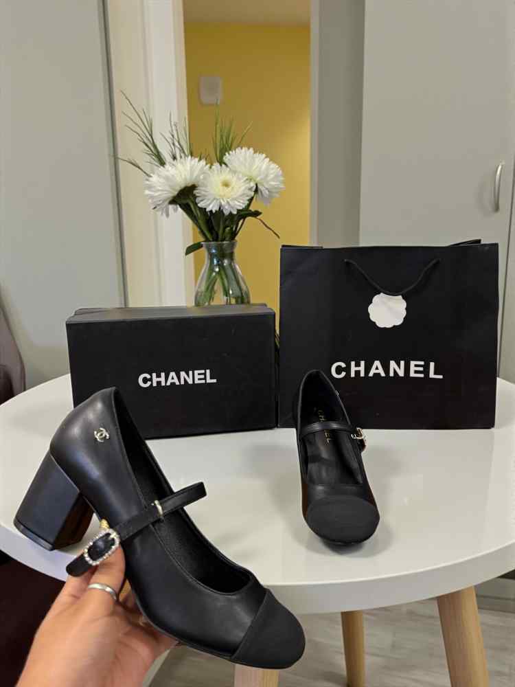 Chanel Black Premium Quality Heels Sandals