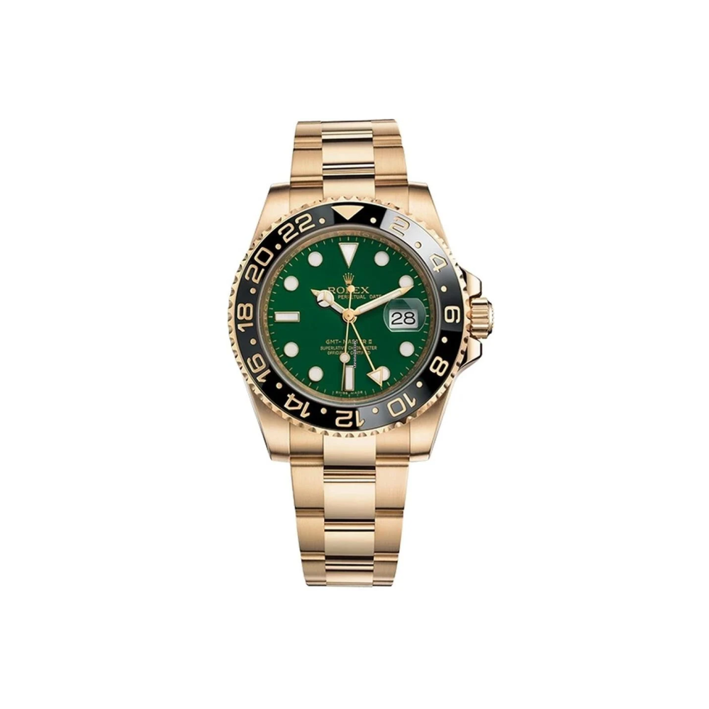 Rolex GMT-Master II Green dial 18K Yellow Gold & Ceramic Men's Watch 116718LN