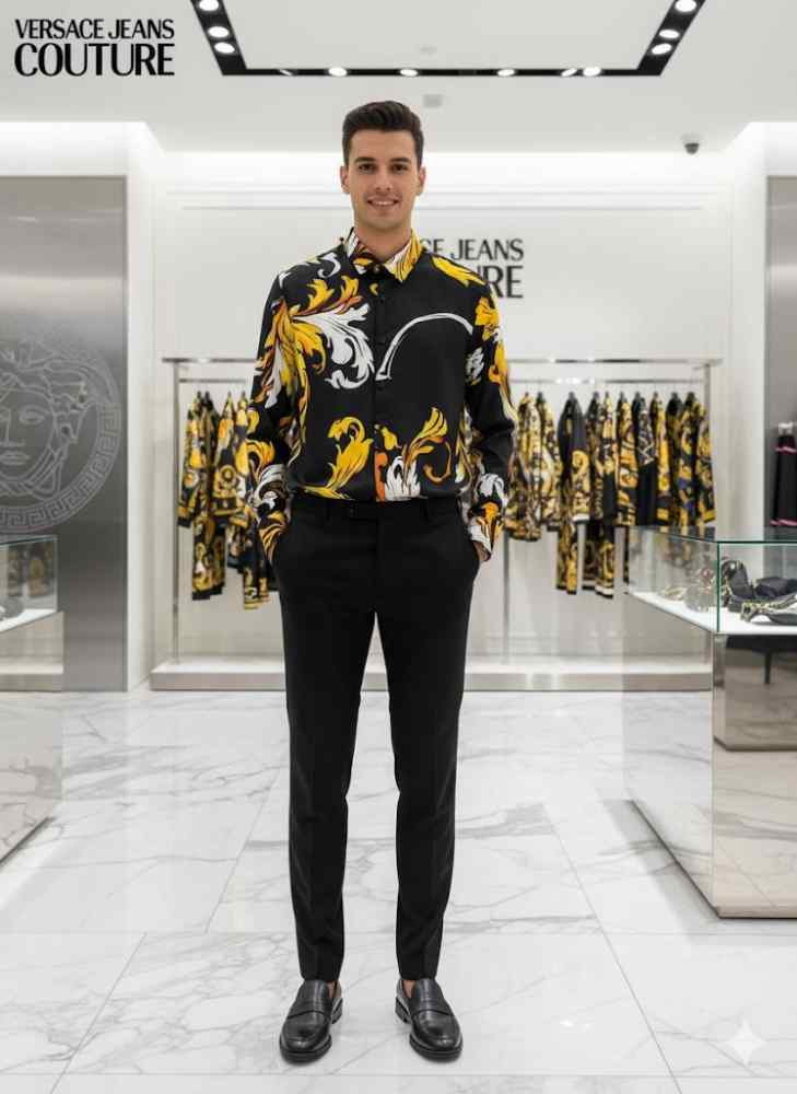 Versace Black Premium Cotton Shirt