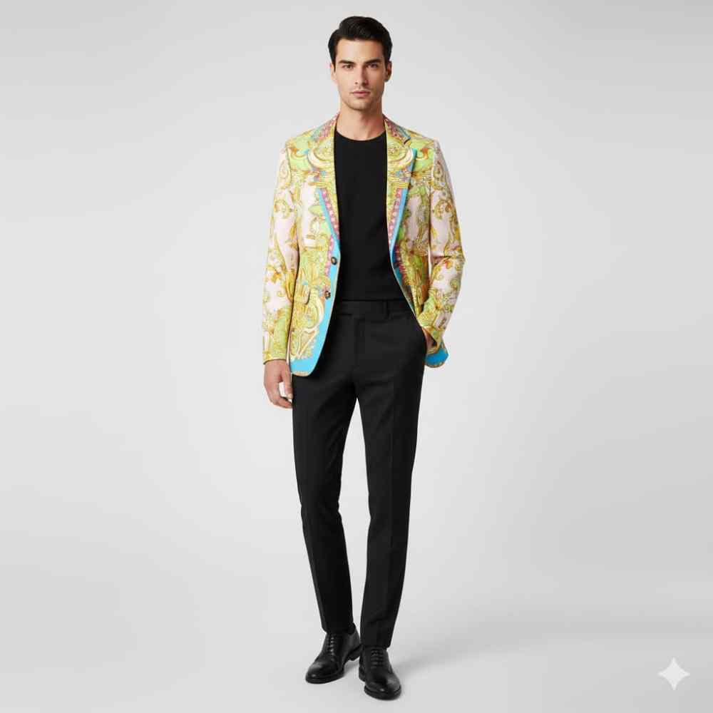 Versace Imported Yellow Premium Quality Blazer