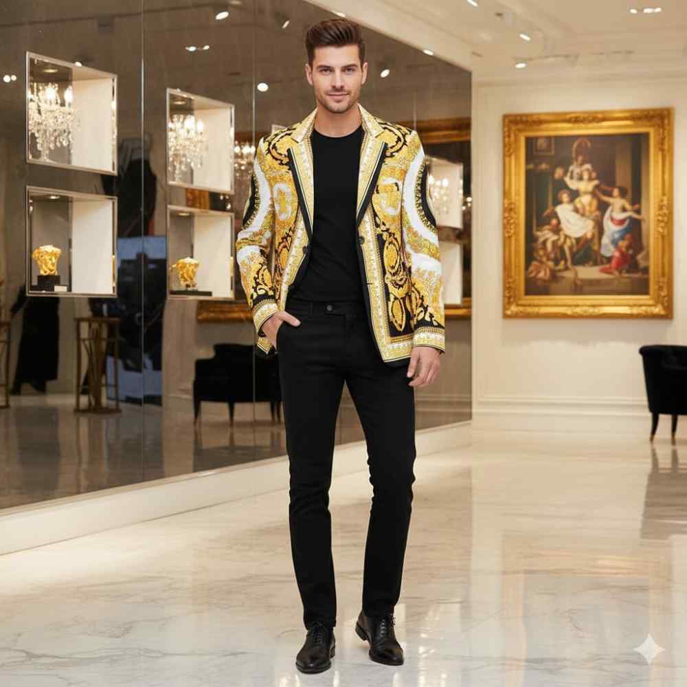 Versace Imported Yellow Premium Quality Blazer