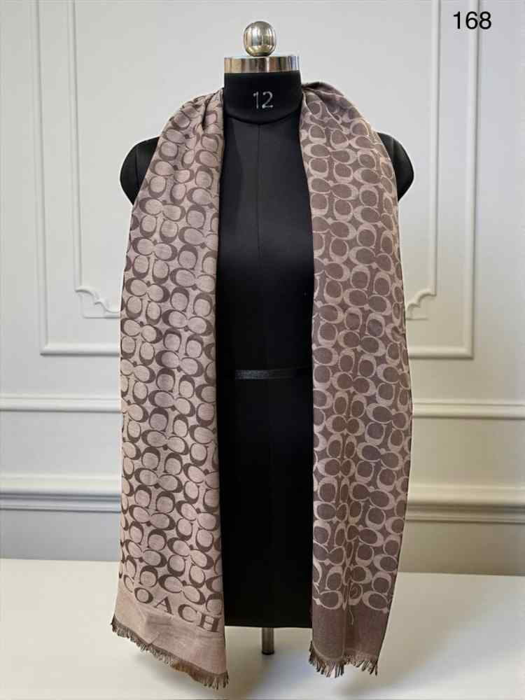 Coach Signature Beige C Border Woollen Stole