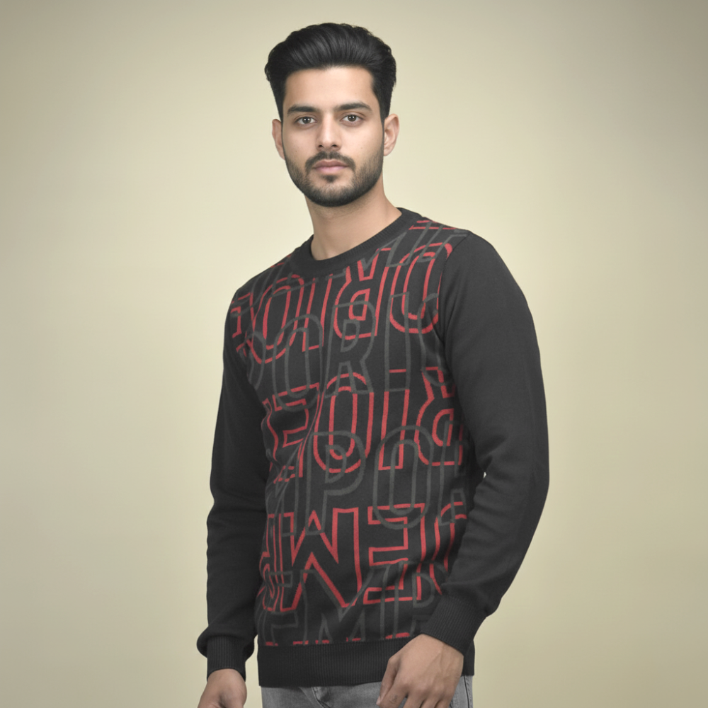 Emporio Armani Black & Red Premium Quality Sweatshirt