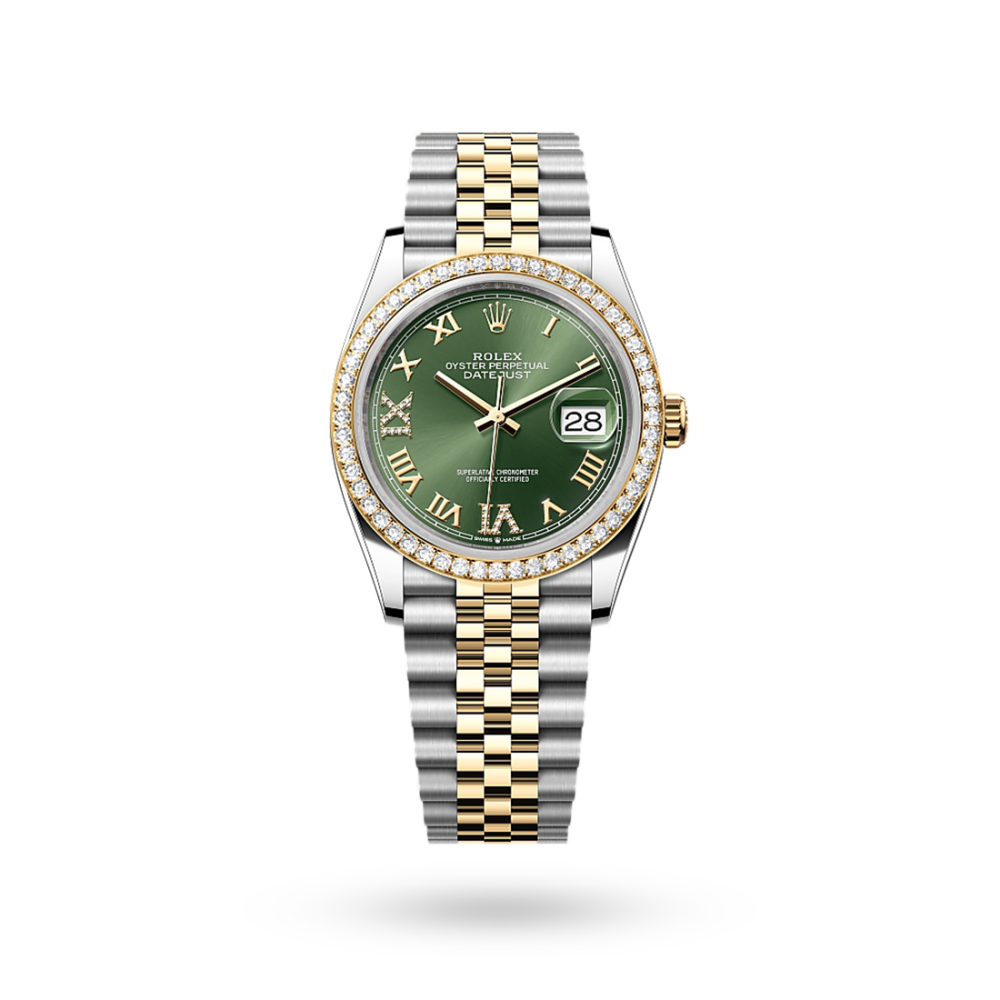 Rolex Datejust 36 Oyster, 36 mm, Oystersteel, yellow gold and diamonds M126283RBR-0011