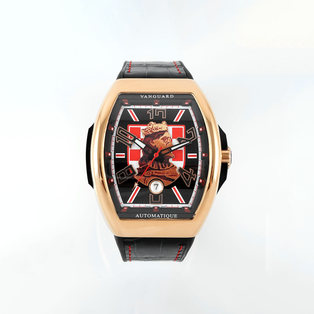 Franck Muller Vanguard V45 Croatia ZVONIMIR Rose Gold, Crown, Black Dial Watch