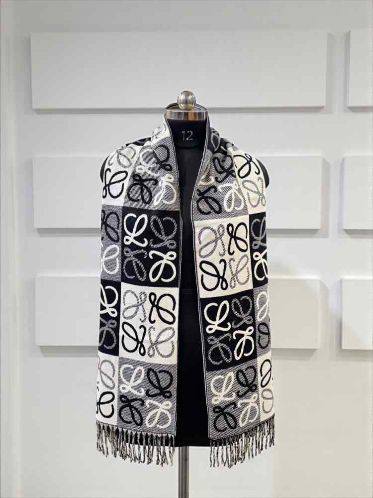 Loewe Anagram Black Woollen Stole