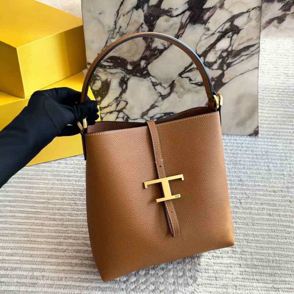 Tod's Timeless Brown Leather Bucket Bag