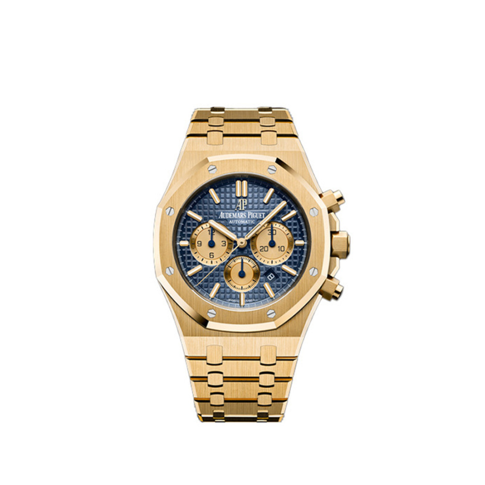 Audemars Piguet Royal Oak Selfwinding Chronograph 18k Yellow Gold/Blue Watch 26331BA.OO.1220BA.01