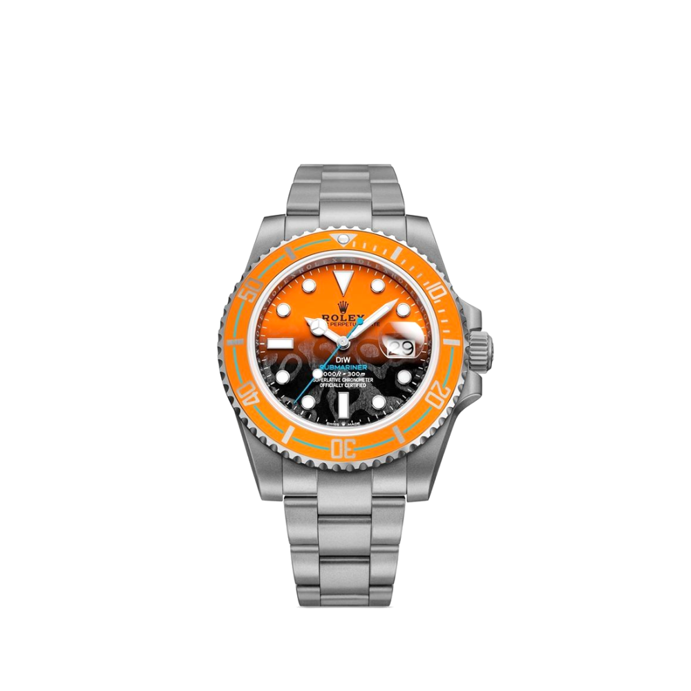 Rolex DIW Submariner Persimmon Orange Dial Stainless Steel Watch 126610