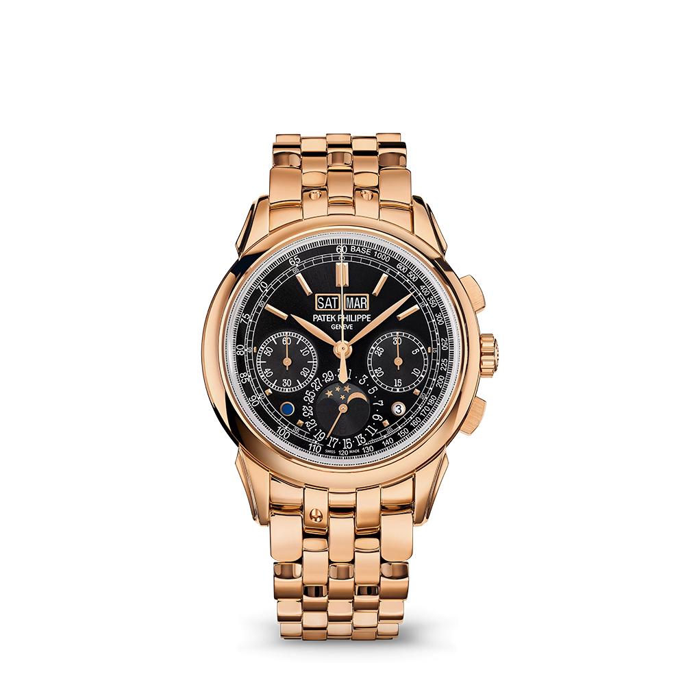 Patek Philippe Grand Complications Chronograph Perpetual Calendar 18kt Rose Gold Black Dial Watch 5270/1R-001