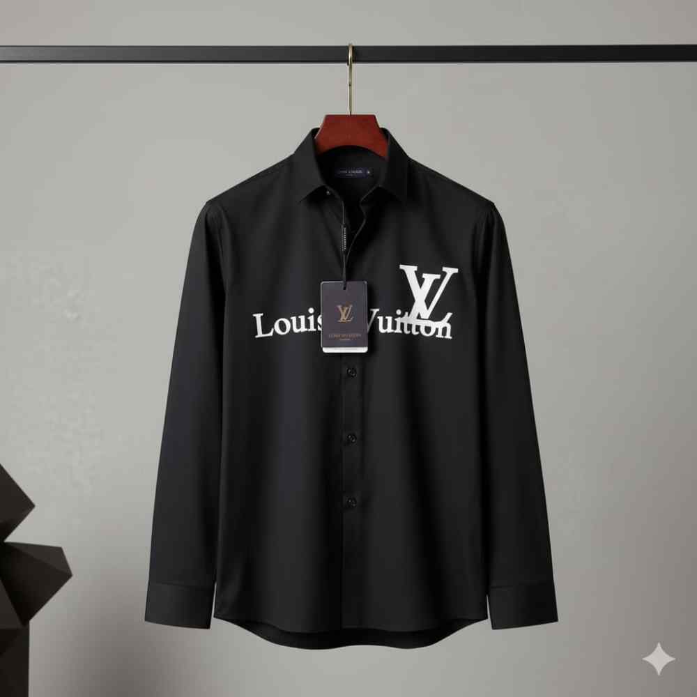 Louis Vuitton Monogram Black Premium Cotton Shirt