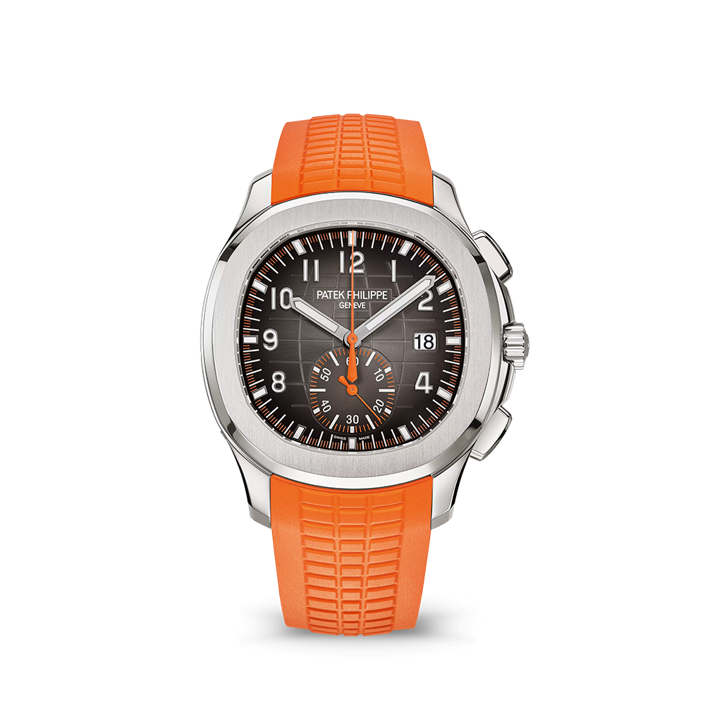 Patek Philippe Aquanaut Chronograph Black Dial Rubber Strap Mens Watch 5968A-001