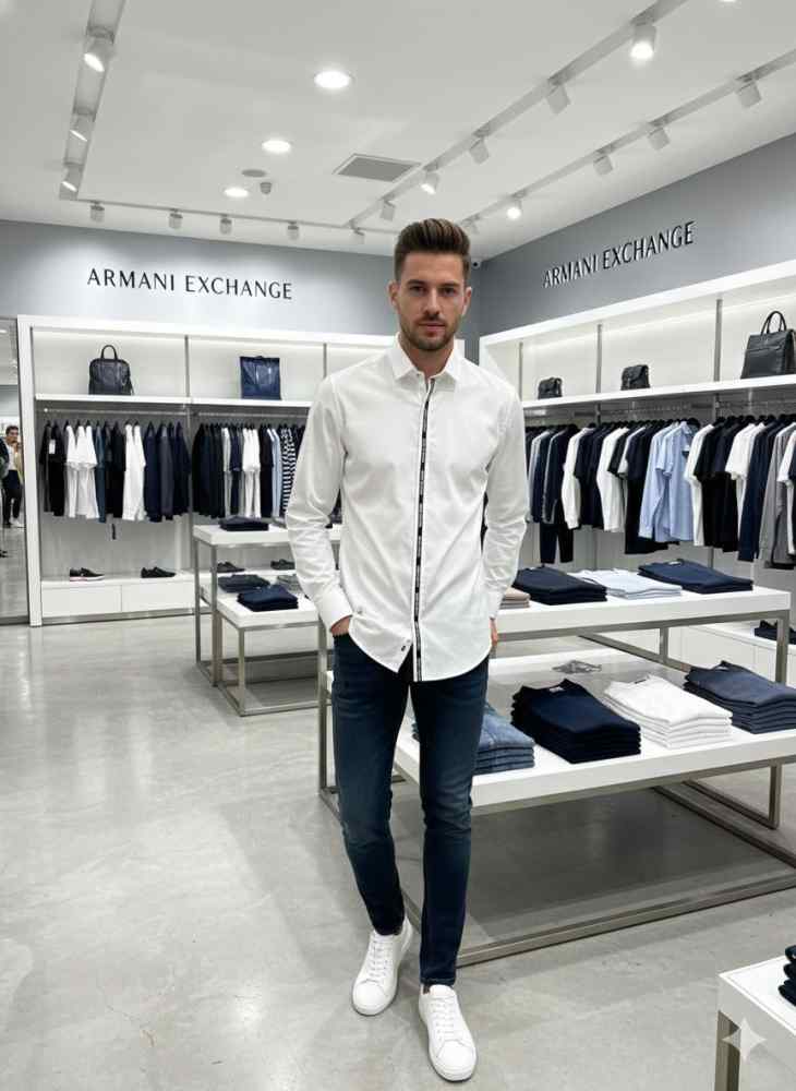 Armani Exchange White Premium Quality Cotton Shirt