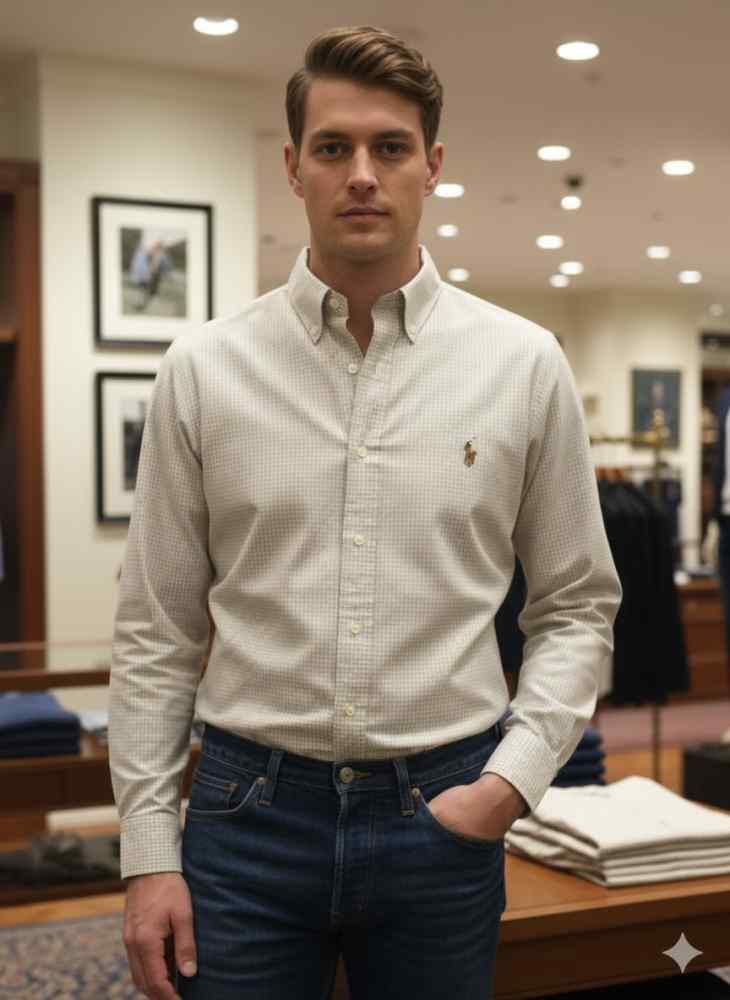 Ralph Lauren Beige Premium Quality Cotton Shirt