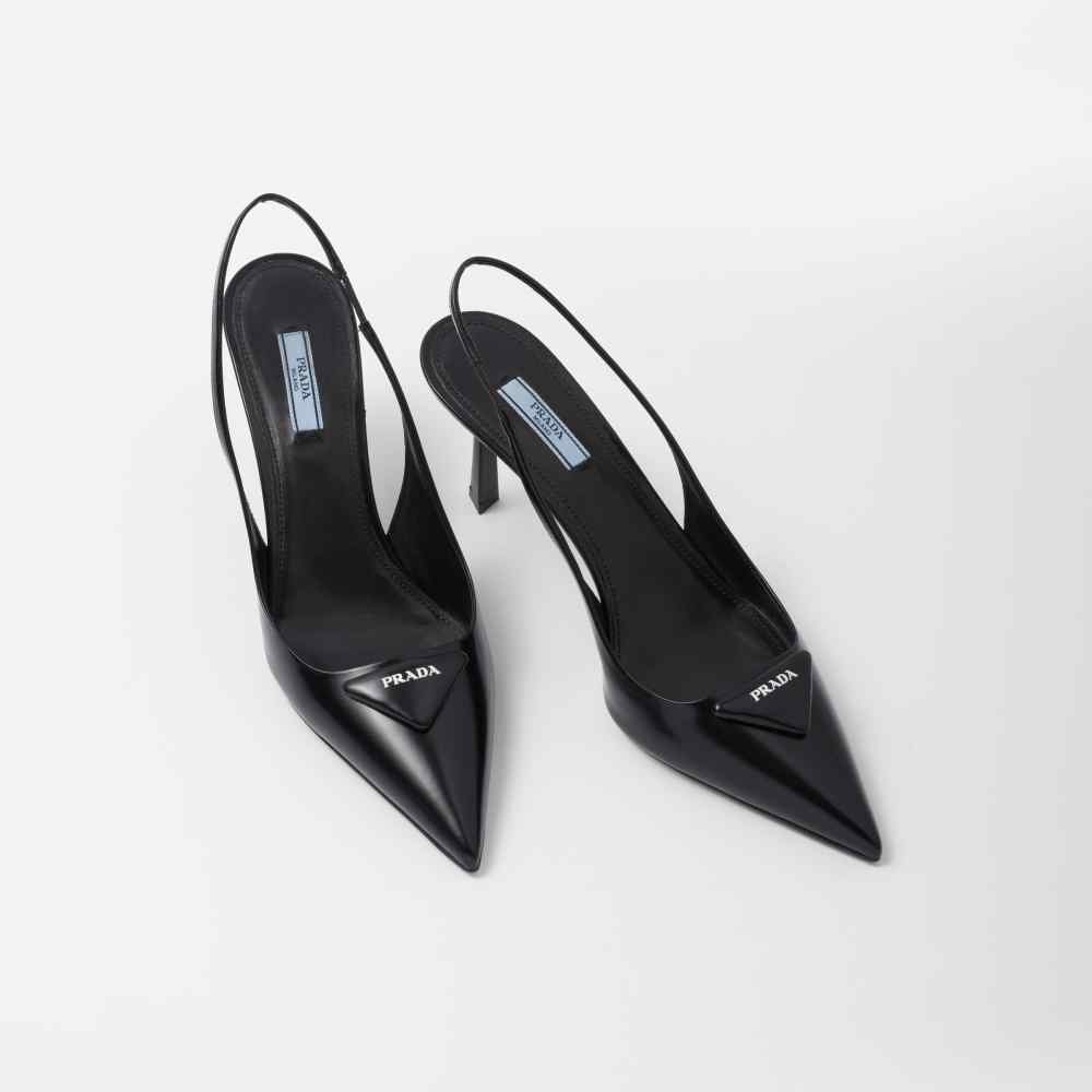 Prada Black Slingback Heels Sandles