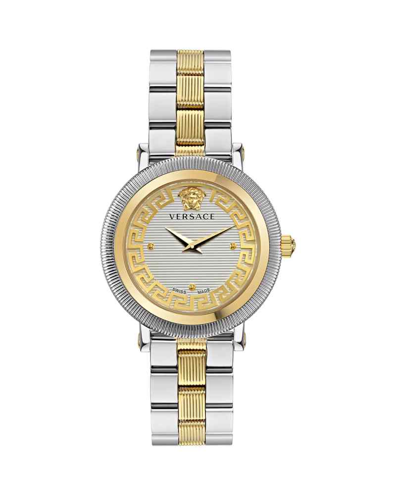 Versace Women Printed Dial and Stainless Steel Straps Analogue Watch VE7F00423