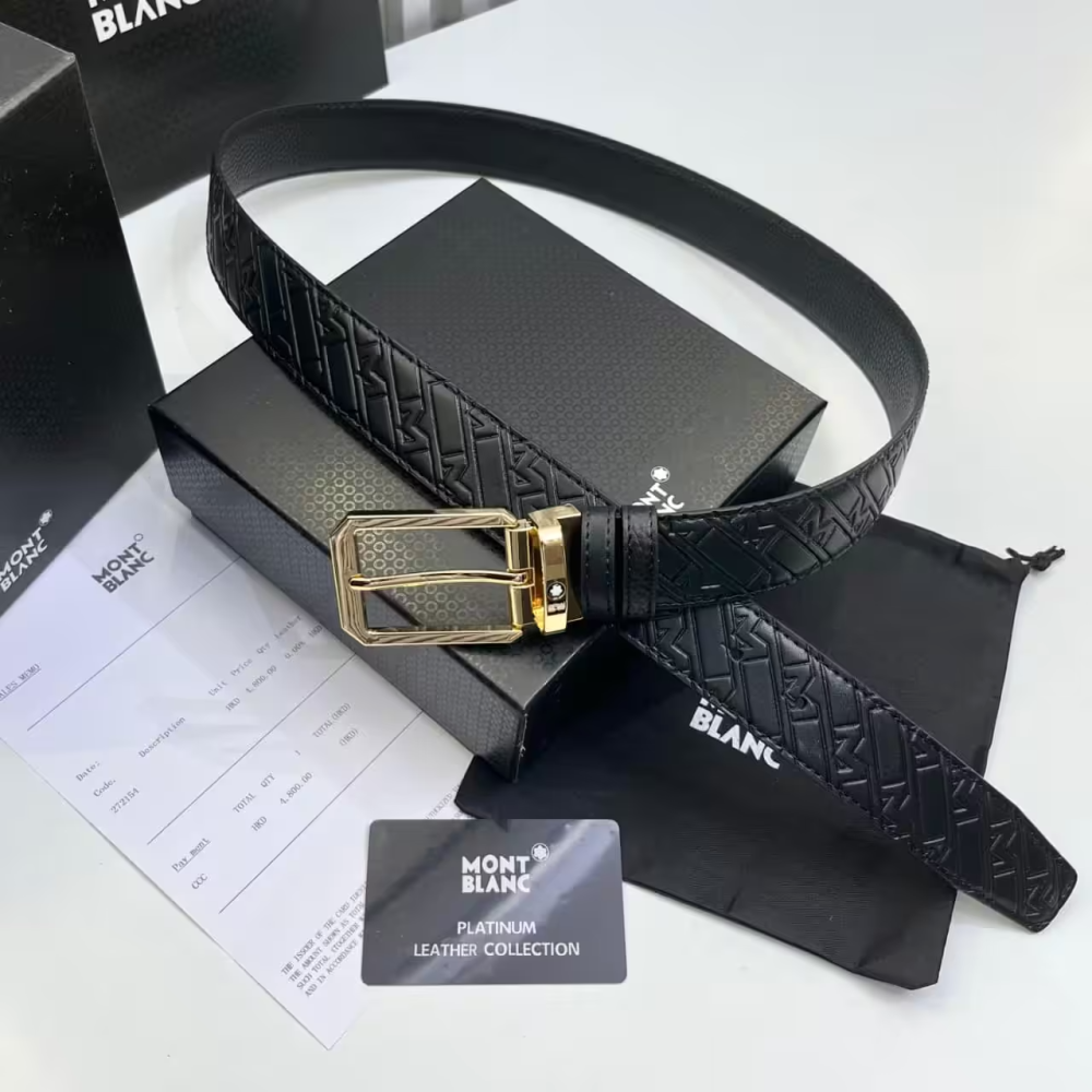 Montblanc Extreme 3.0 Black Leather Belt