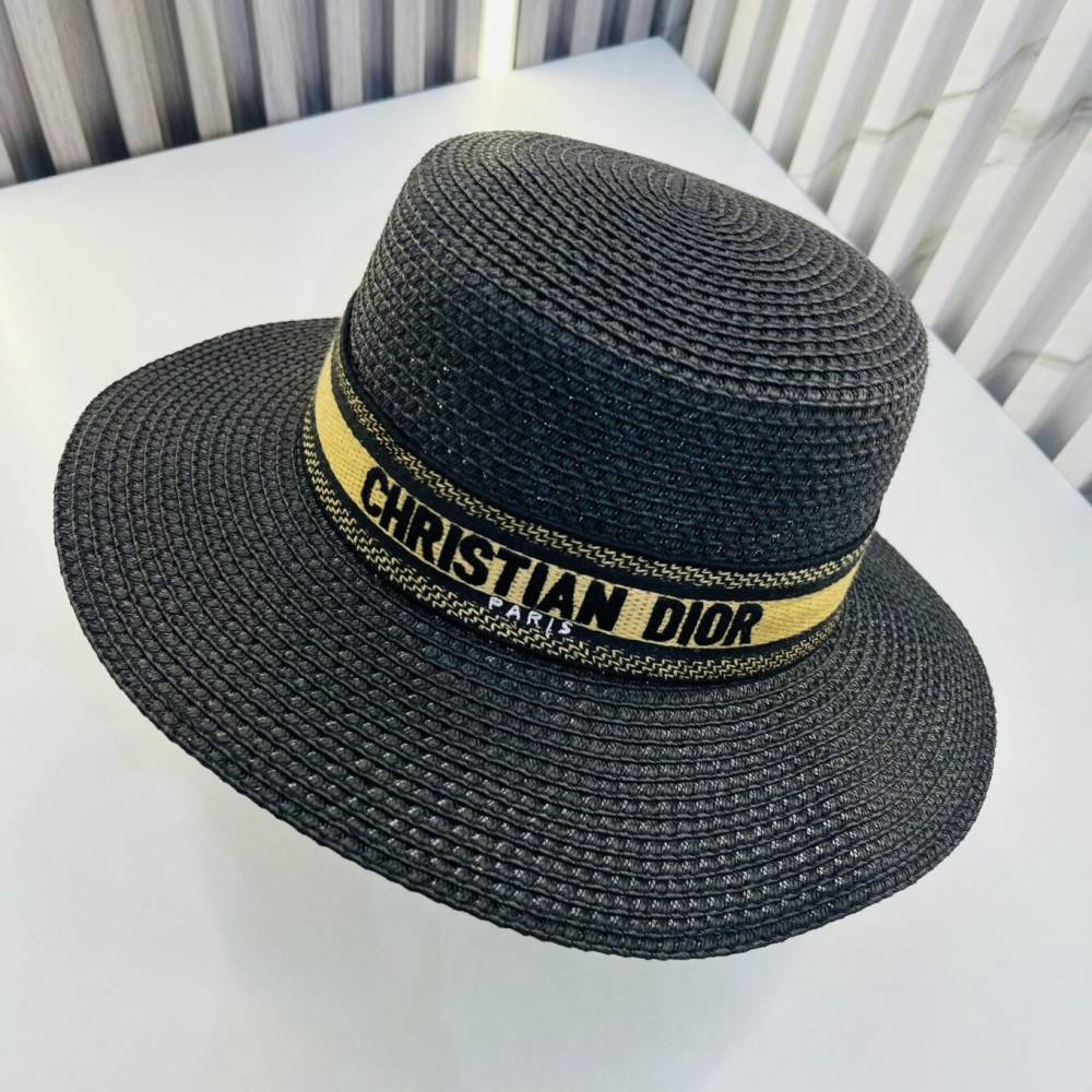 Christian Dior D-Bobby Large Brim Straw Hat