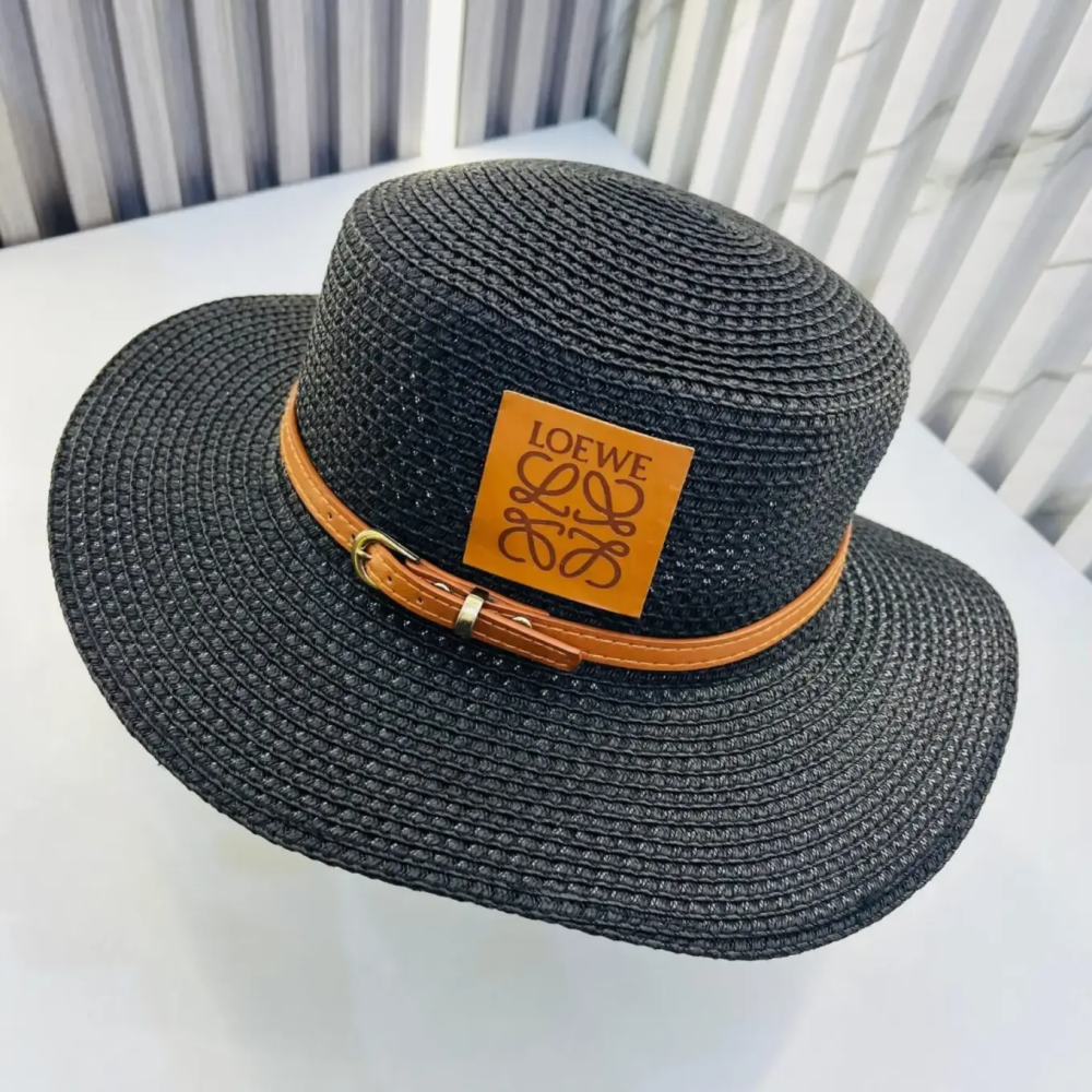 Loewe Black Straw Beach Hat