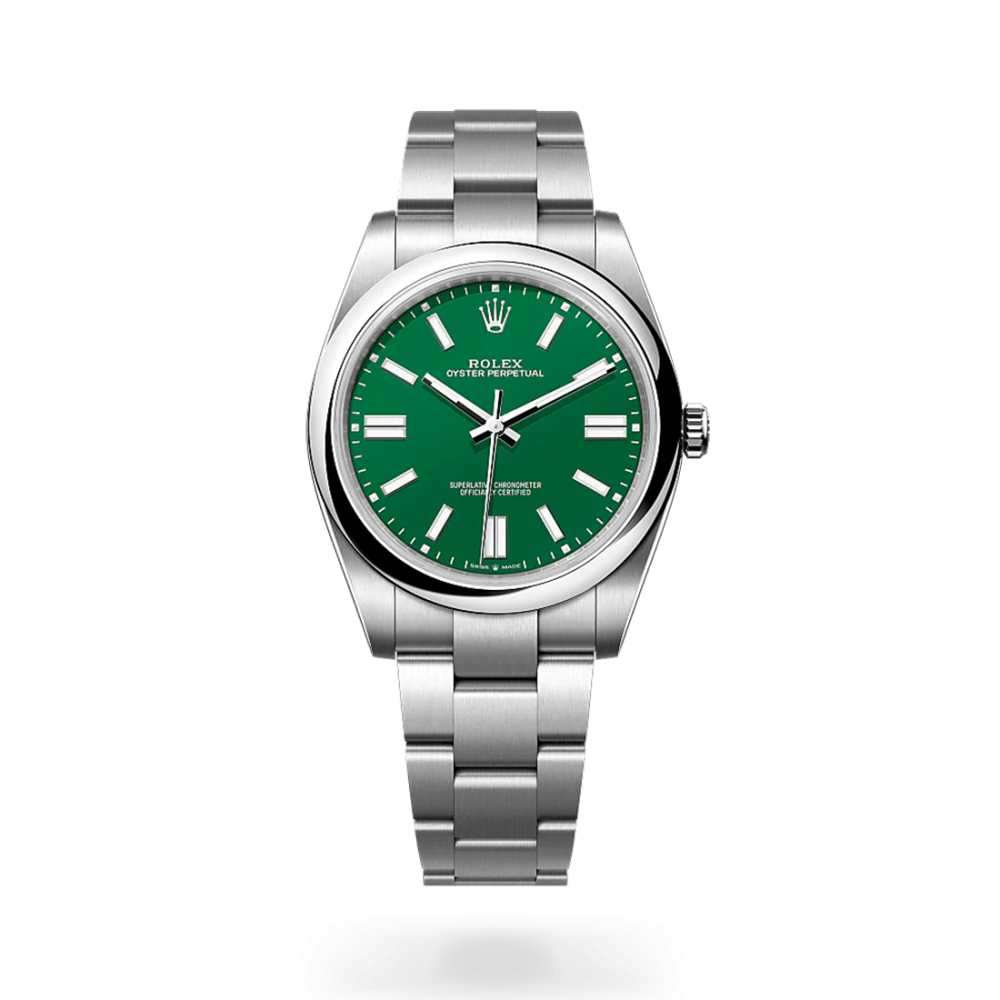 Rolex Oyster Perpetual Oyster, Oystersteel Green Lacquer Dial Watch M124300-0005