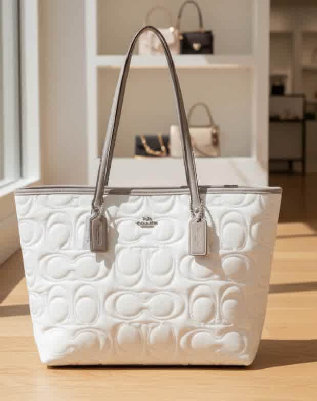 Coach White Tabby Tote Bag
