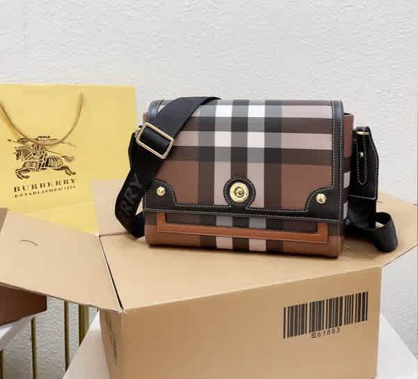 Burberry Vintage Note check Brown Sling Bag