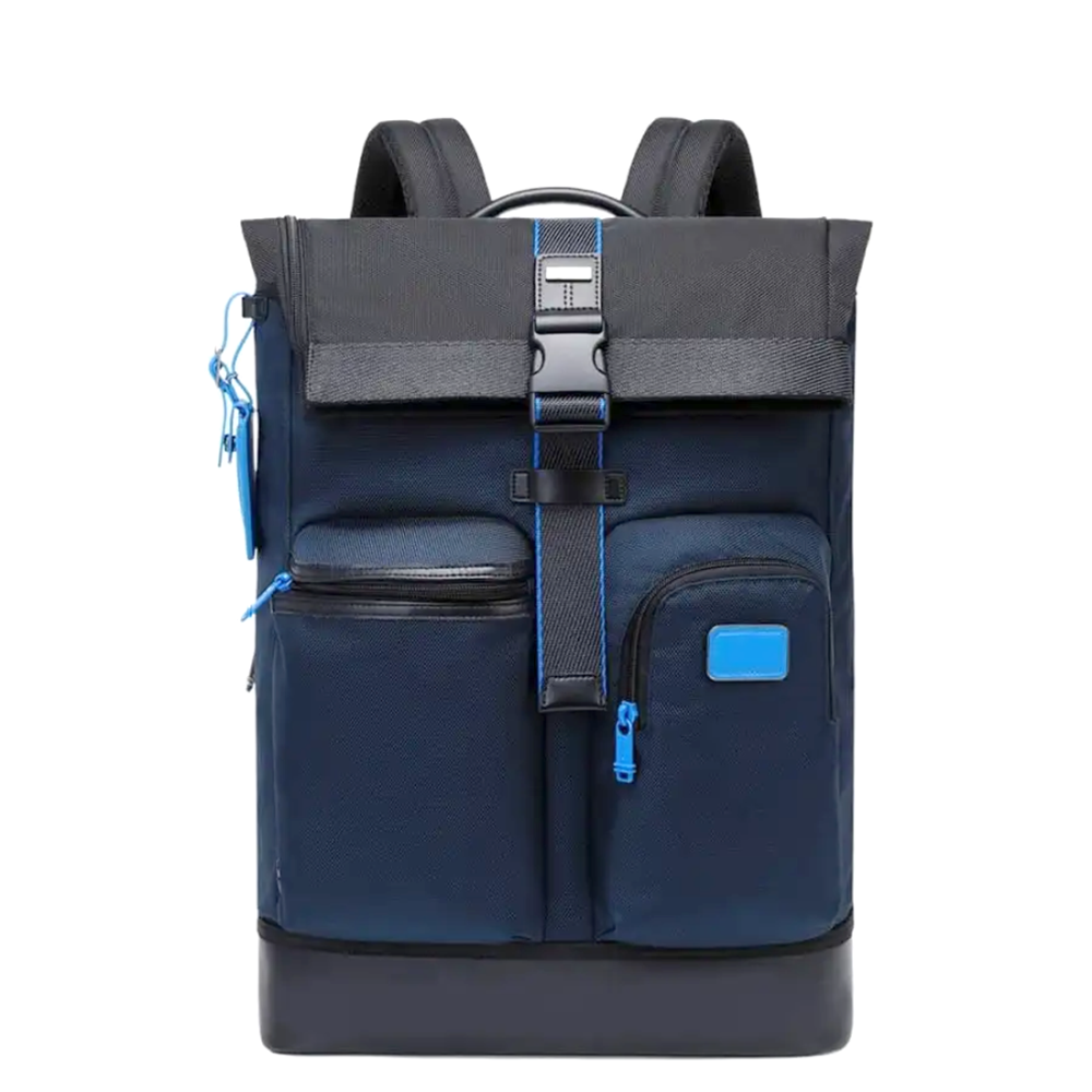 Tumi Alpha Bravo London Roll-Top Blue Backpack