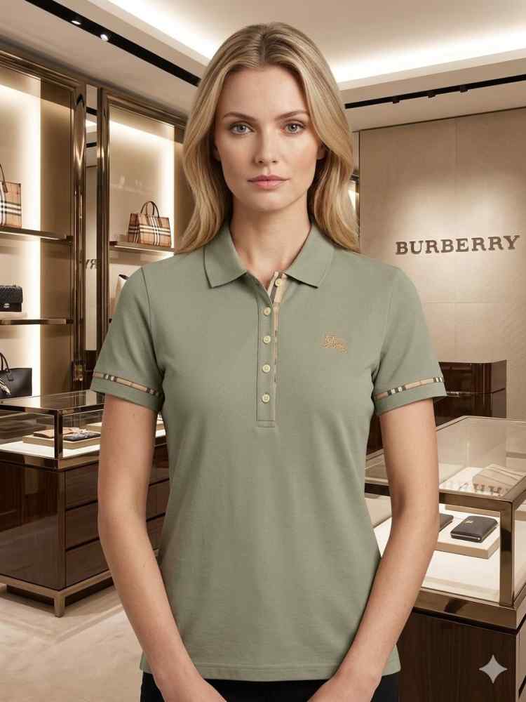 Burberry Grey Premium Women T-shirt