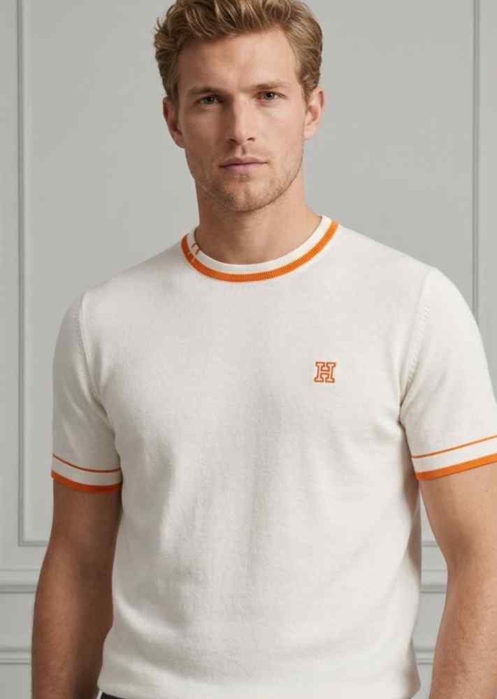 Hermes White Premium Quality T-shirt