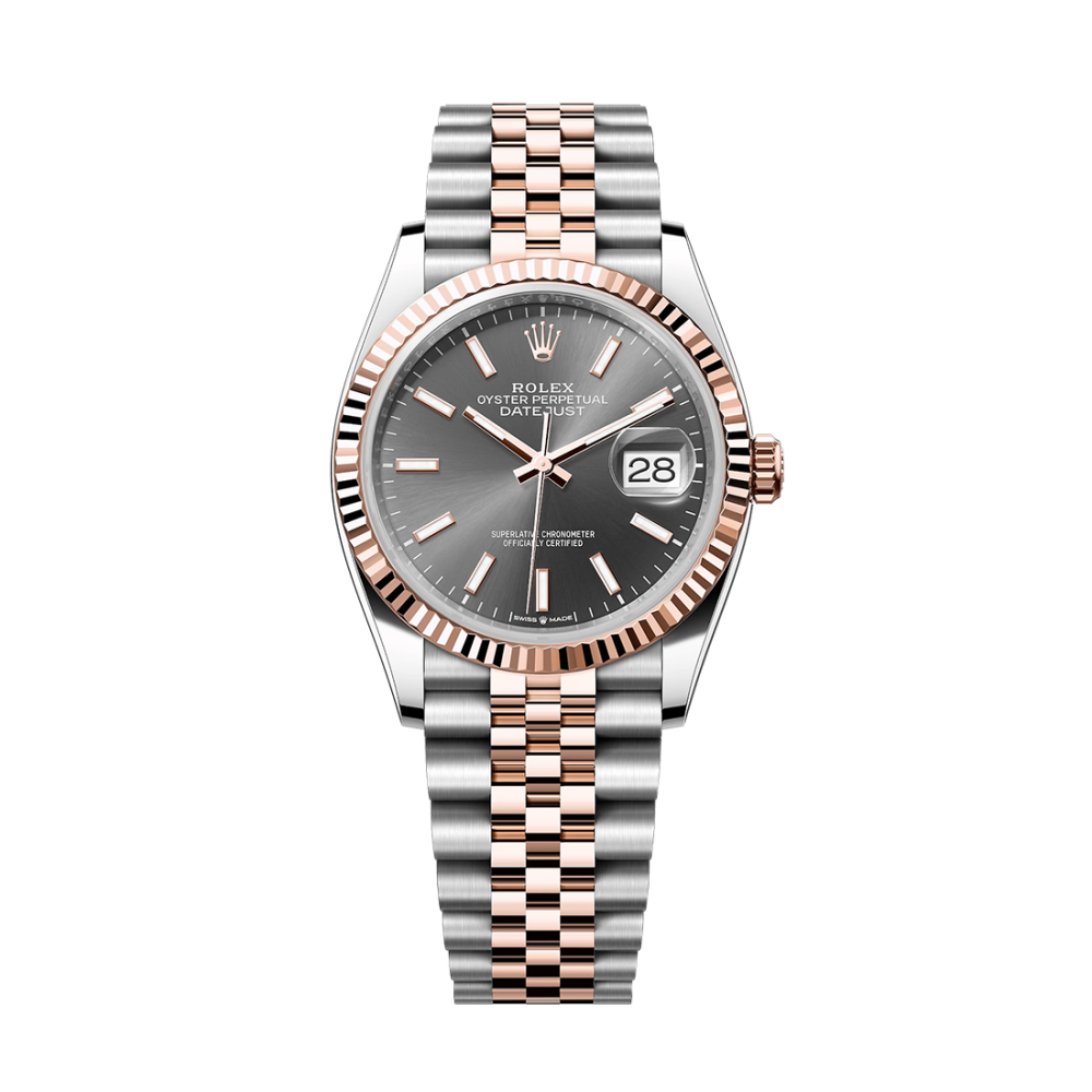 Rolex Datejust 36 Everose Rolesor Slate Jubilee Watch 126231-0013