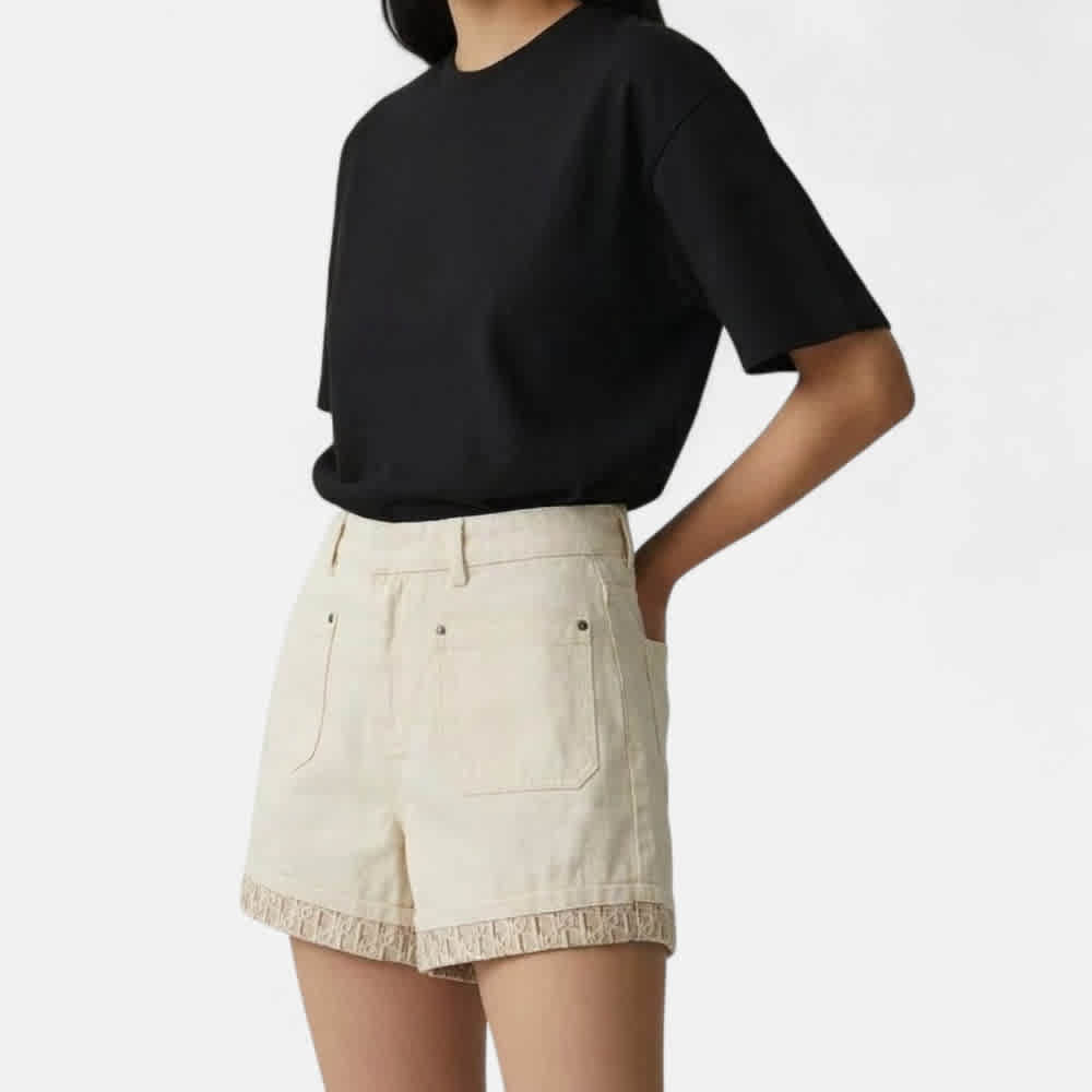 Dior Ecru Denim Shorts