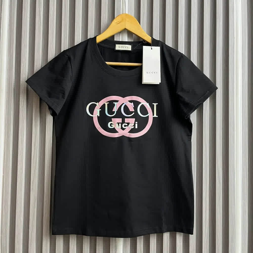 Gucci Interlocking G-Logo Black Cotton T-Shirt