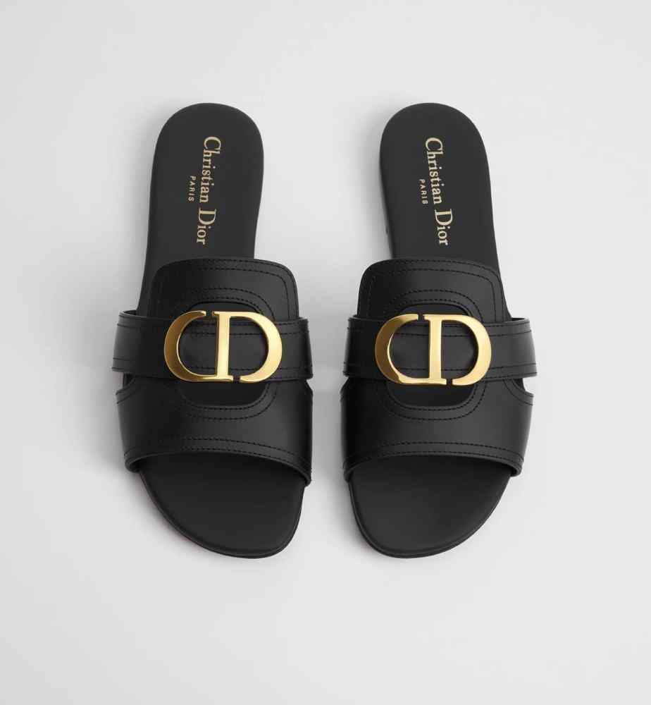 Dior Black Premium Quality Flat Sandal