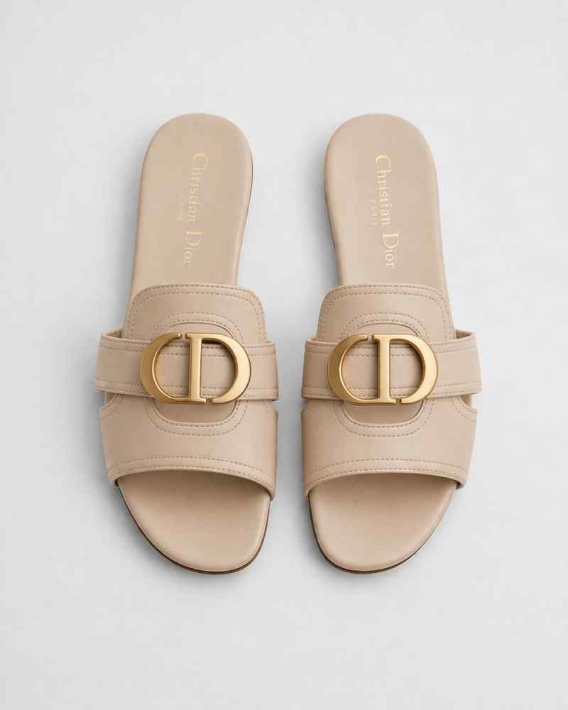 Dior Cream Premium Quality Flat Sandal
