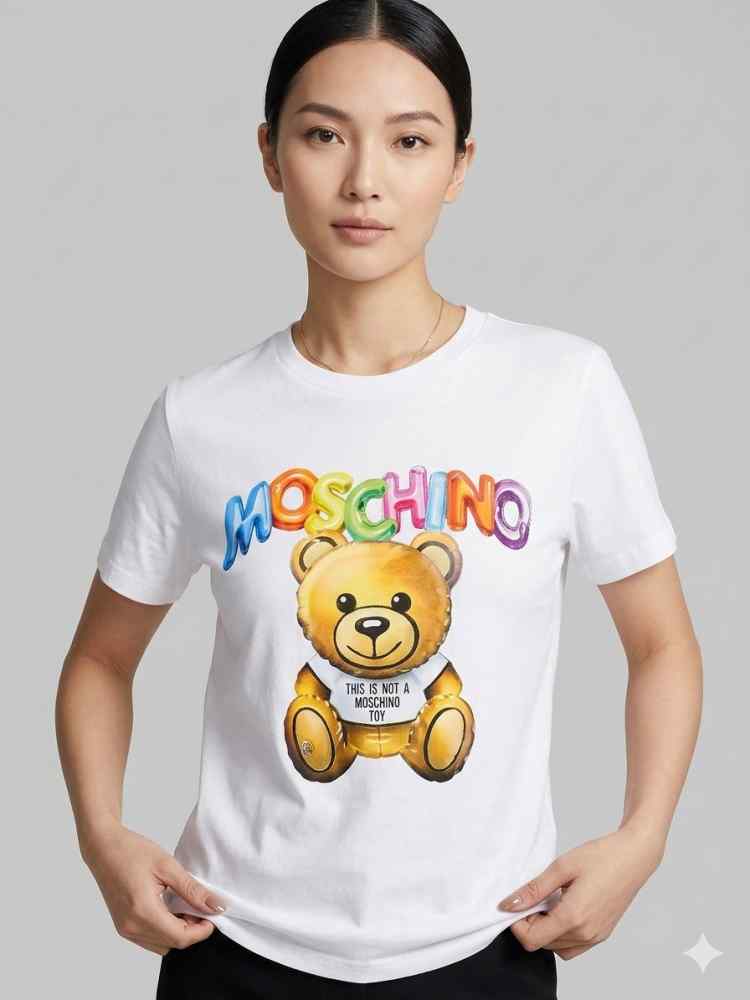 Moschino White Premium Quality Women T-shirt