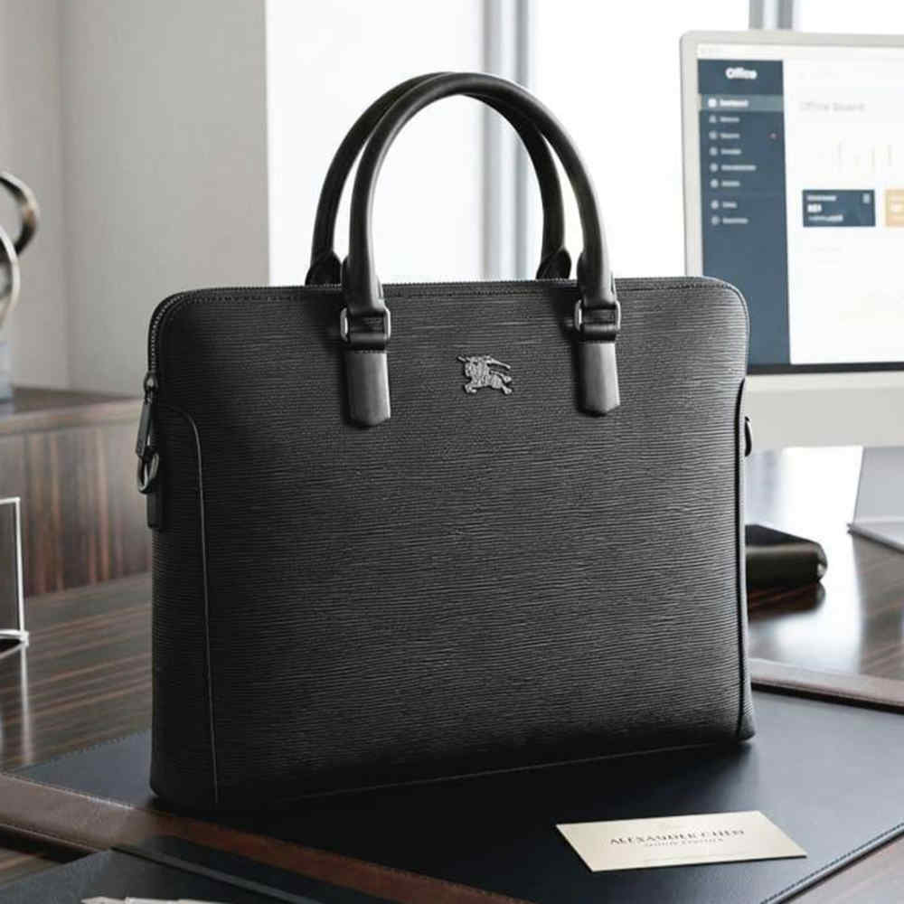Burberry Premium Quality Leather Laptop Briefcase