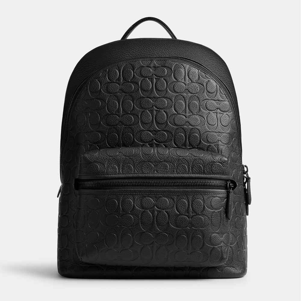 Coach West Houston Black in Signature Backpack