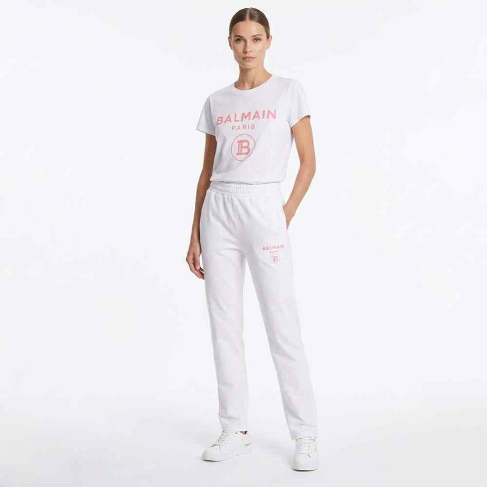 Balmain Paris Logo White Premium Quality Co-ord Set