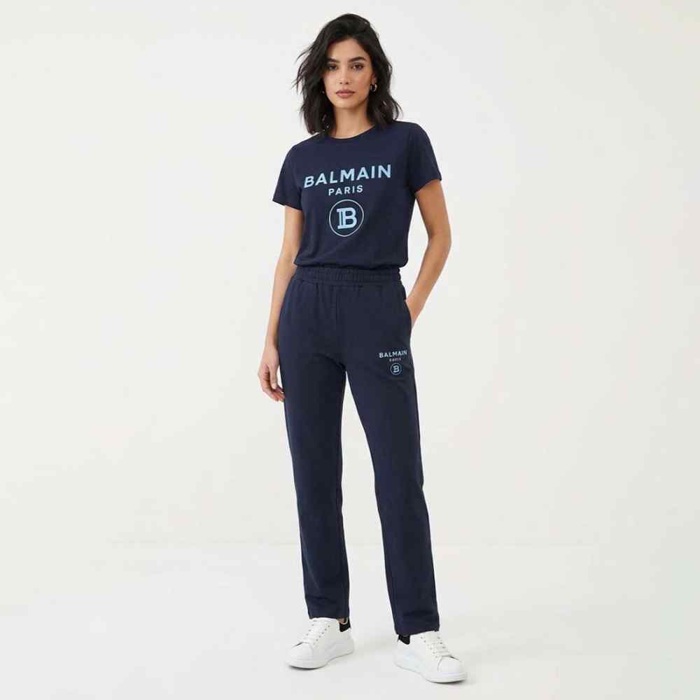 Balmain Paris Logo Blue Premium Quality Co-ord Set